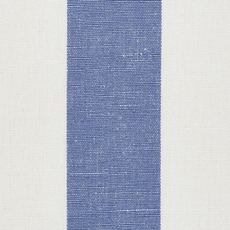 Schumacher Lolland Linen Stripe Sky & Coral Fabric