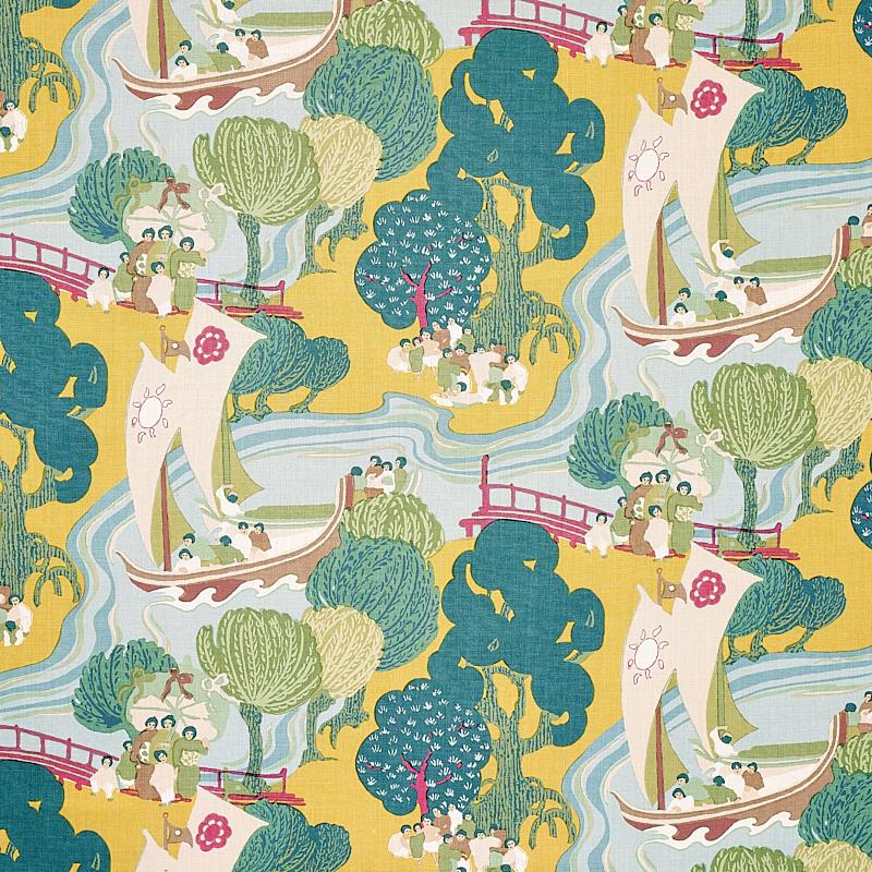 Schumacher Pearl River Yellow Fabric