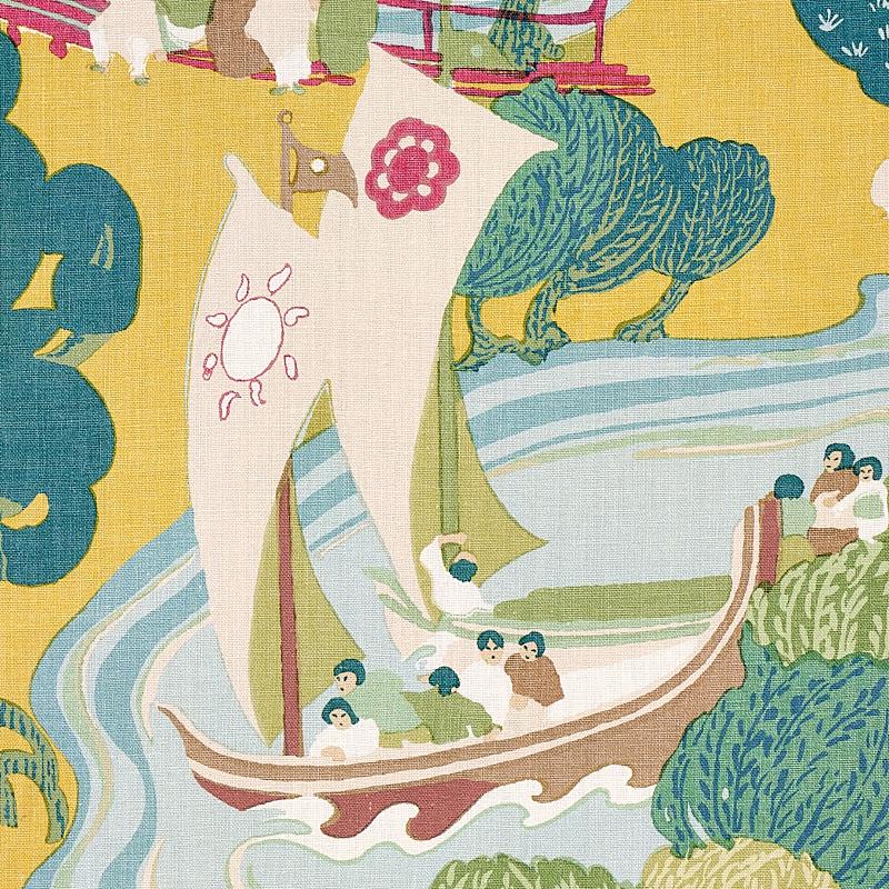 Schumacher Pearl River Yellow Fabric