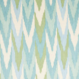 Schumacher Kashgar Velvet Ikat Mineral & Leaf Fabric