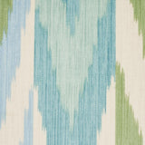Schumacher Kashgar Velvet Ikat Mineral & Leaf Fabric