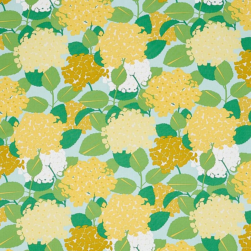 Schumacher Hydrangea Yellow Fabric