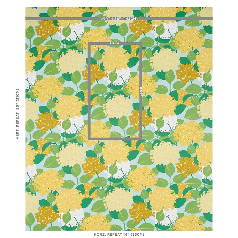 Schumacher Hydrangea Yellow Fabric