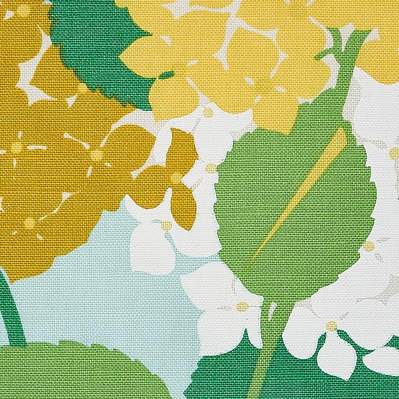 Schumacher Hydrangea Yellow Fabric
