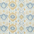 Schumacher Elizia Ikat Sky & Ochre Fabric