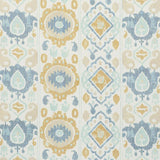 Schumacher Elizia Ikat Sky & Ochre Fabric