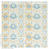 Schumacher Elizia Ikat Sky & Ochre Fabric