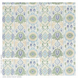 Schumacher Elizia Ikat Green & Blue Fabric