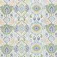 Schumacher Elizia Ikat Green & Blue Fabric