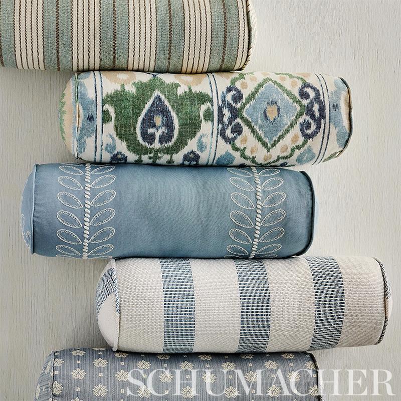 Schumacher Elizia Ikat Green & Blue Fabric