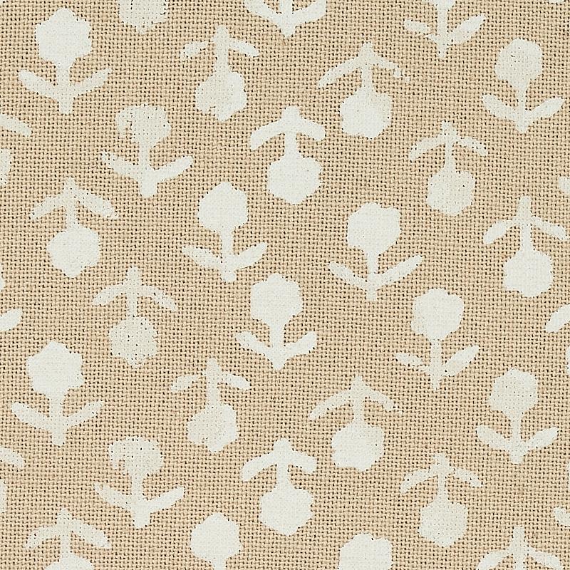 Schumacher Beatriz Handprint Natural Fabric