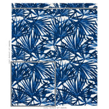 Schumacher Sunlit Palm Linen Blue Fabric