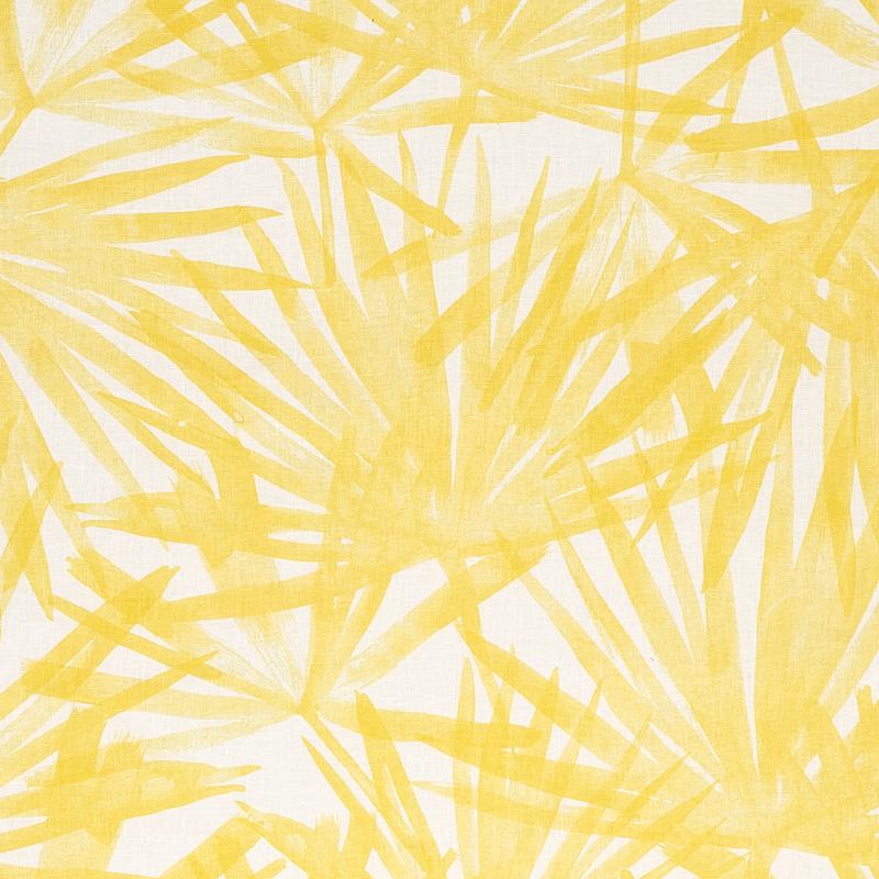 Schumacher Sunlit Palm Linen Yellow Fabric
