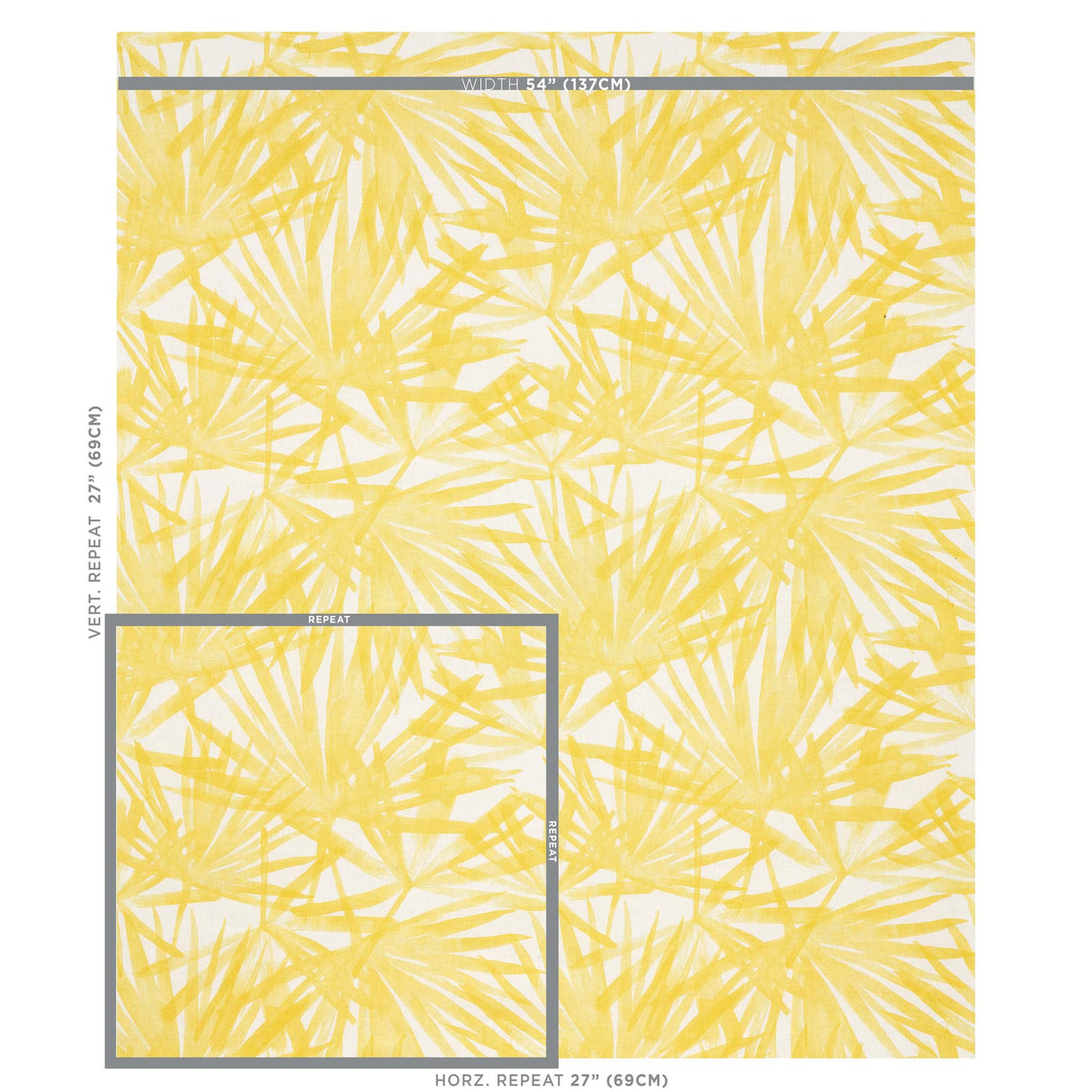 Schumacher Sunlit Palm Linen Yellow Fabric