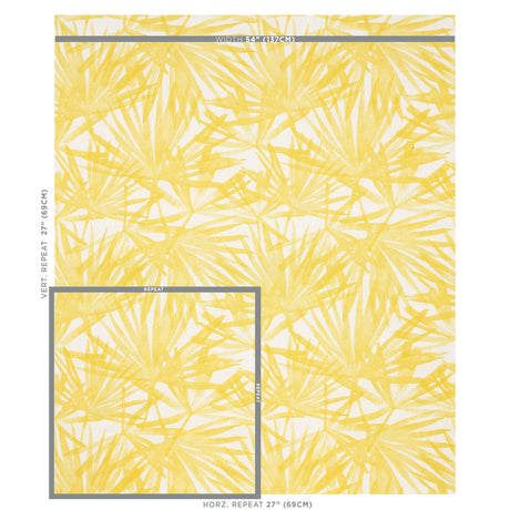 Schumacher Sunlit Palm Linen Yellow Fabric