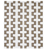 Schumacher Dixon Embroidered Print Linen Neutral Fabric