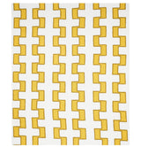 Schumacher Dixon Embroidered Print Linen Yellow Fabric