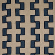 Schumacher Dixon Embroidered Print Linen Blue Fabric
