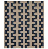 Schumacher Dixon Embroidered Print Linen Blue Fabric