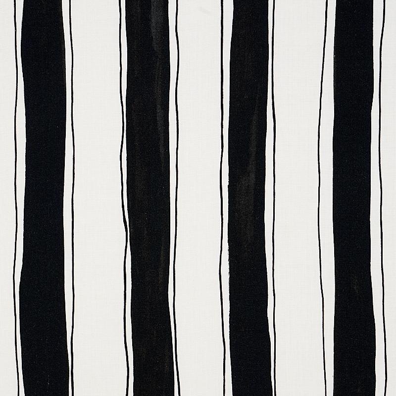 Schumacher Tracing Stripes Black Fabric