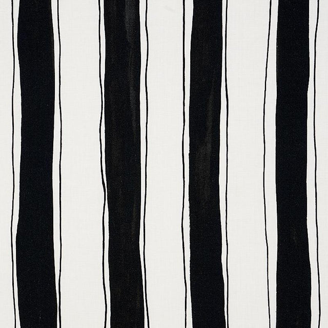 Schumacher Tracing Stripes Black Fabric