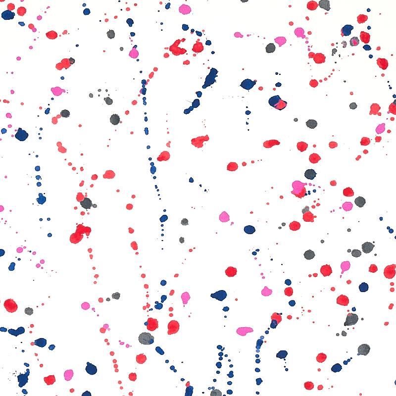 Schumacher Ink Splash Red & Blue Fabric