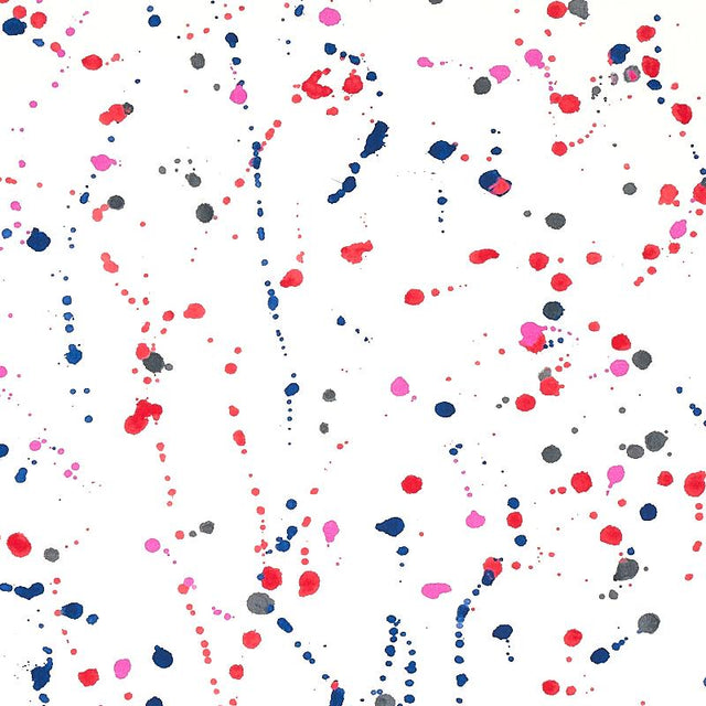 Schumacher Ink Splash Red & Blue Fabric