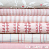 Schumacher Wellfleet Ticking Stripe Pink Fabric