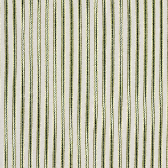 Schumacher Wellfleet Ticking Stripe Green Fabric