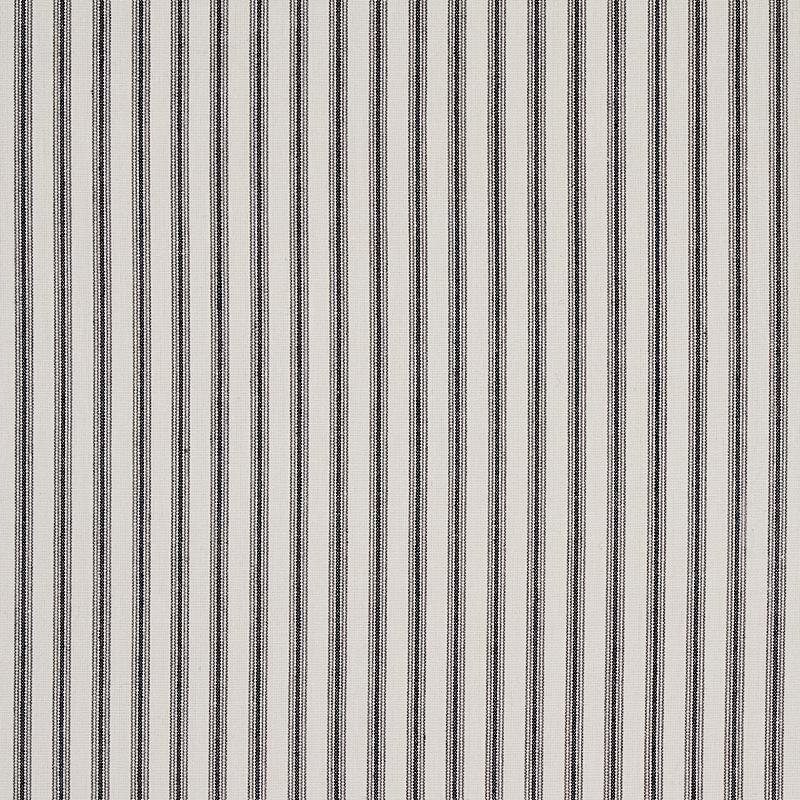 Schumacher Wellfleet Ticking Stripe Black Fabric