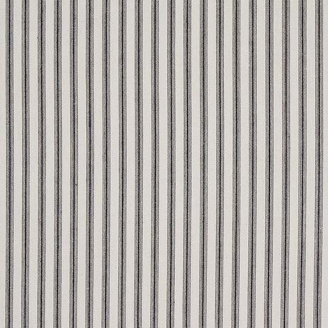 Schumacher Wellfleet Ticking Stripe Black Fabric