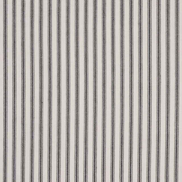 Schumacher Wellfleet Ticking Stripe Black Fabric