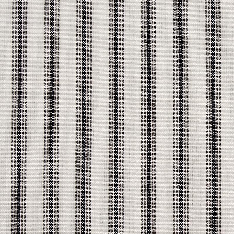 Schumacher Wellfleet Ticking Stripe Black Fabric