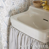 Schumacher Wellfleet Ticking Stripe Black Fabric