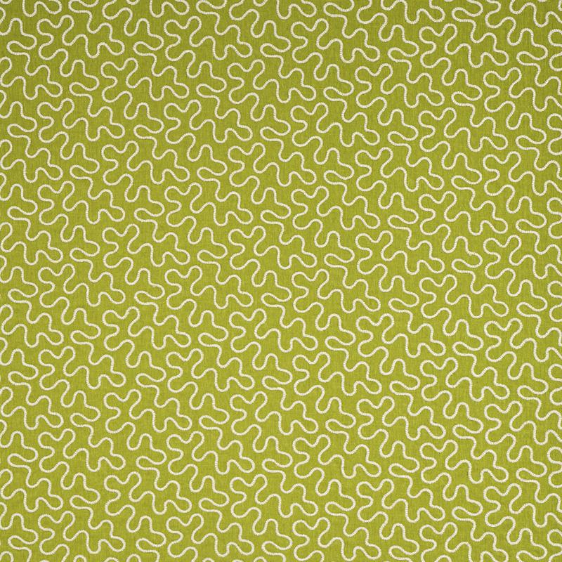 Schumacher Meander Embroidery Leaf Fabric