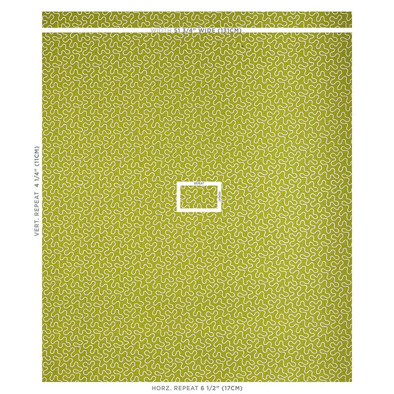 Schumacher Meander Embroidery Leaf Fabric