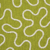 Schumacher Meander Embroidery Leaf Fabric