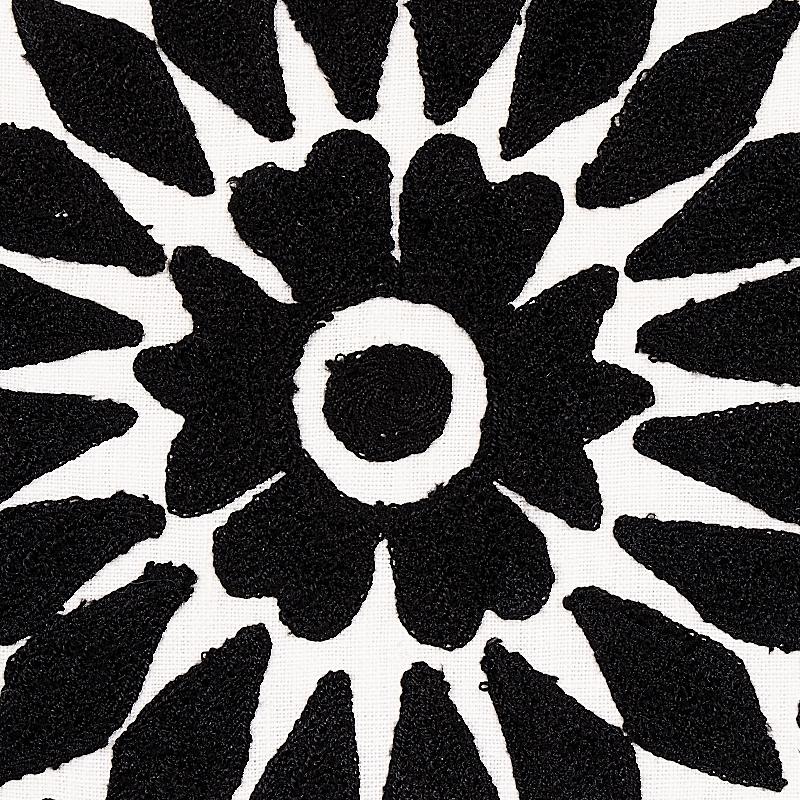 Schumacher Castanet Embroidery Black Fabric