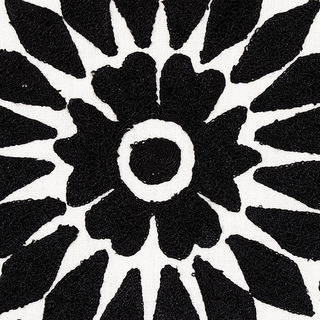 Schumacher Castanet Embroidery Black Fabric