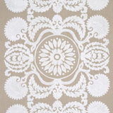 Schumacher Castanet Embroidery Natural Fabric