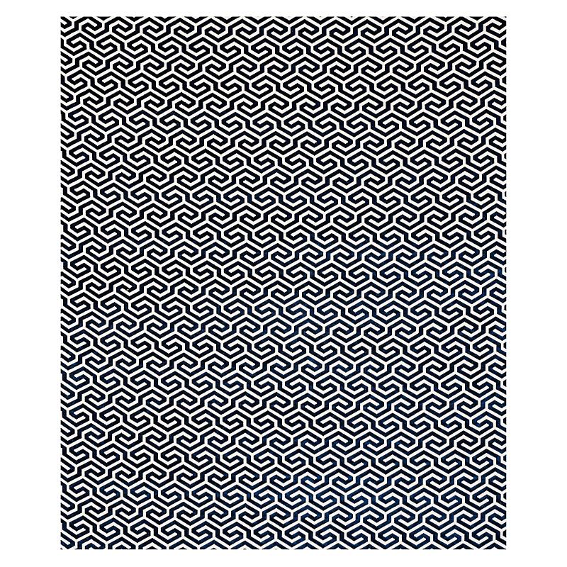 Schumacher Ming Fret Velvet Navy Fabric