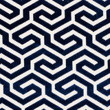 Schumacher Ming Fret Velvet Navy Fabric