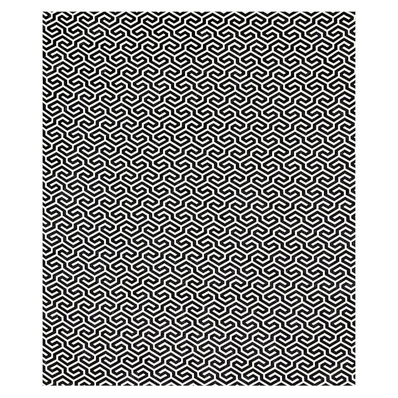 Schumacher Ming Fret Velvet Black Fabric