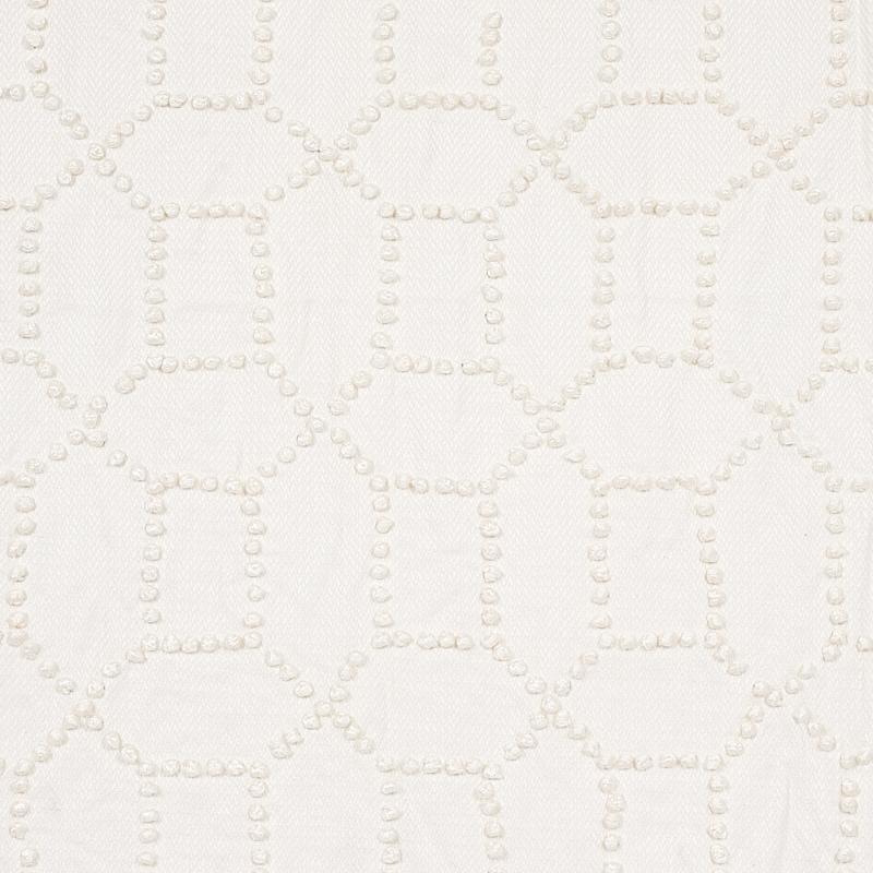 Schumacher Vento Embroidery Ivory Fabric