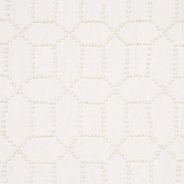 Schumacher Vento Embroidery Ivory Fabric