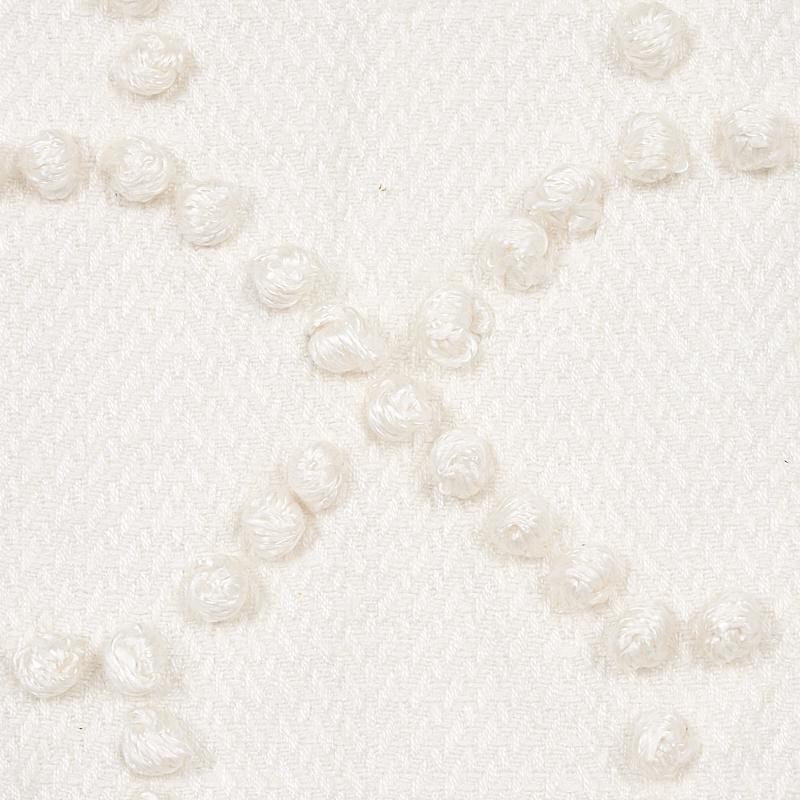 Schumacher Vento Embroidery Ivory Fabric
