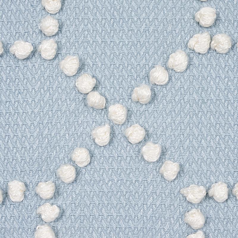 Schumacher Vento Embroidery Sky Fabric