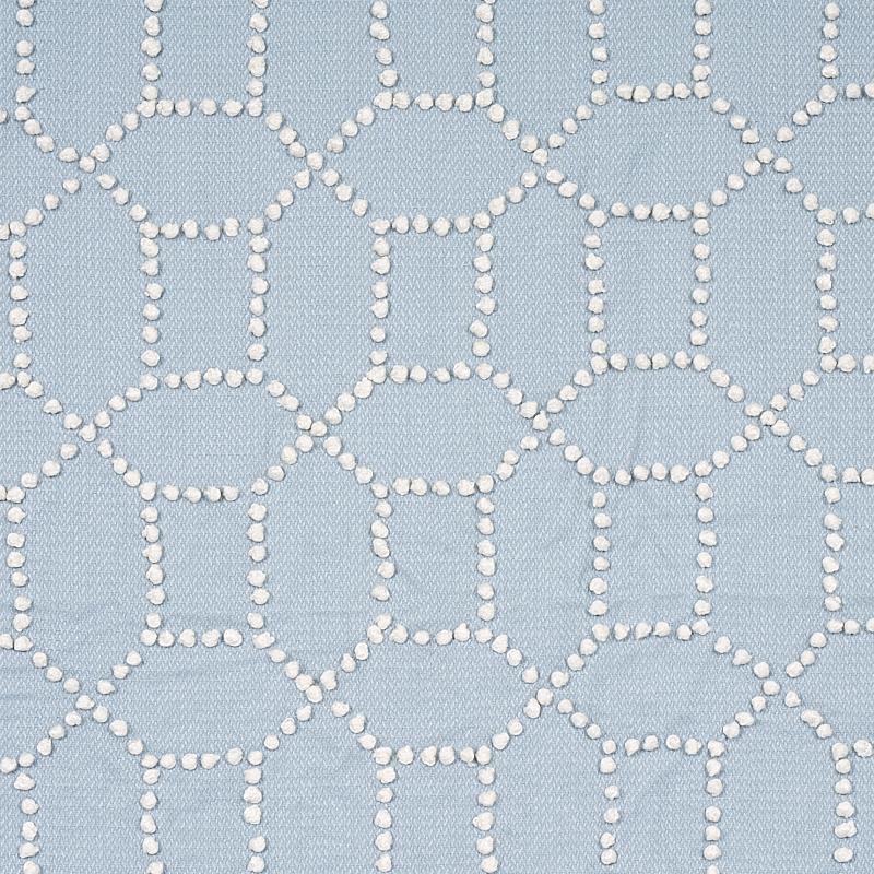 Schumacher Vento Embroidery Sky Fabric