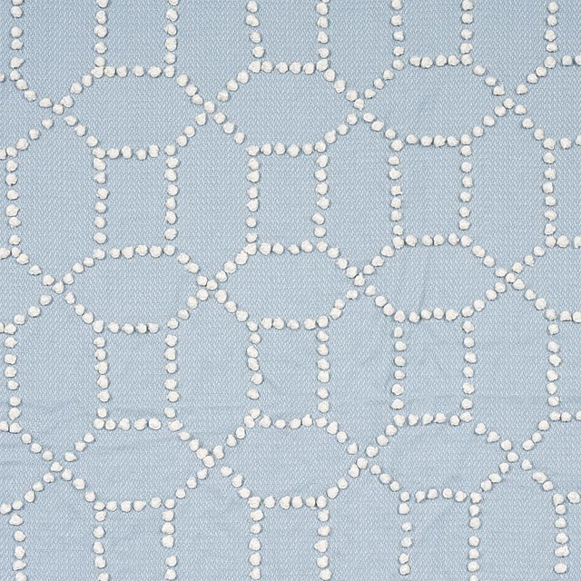 Schumacher Vento Embroidery Sky Fabric
