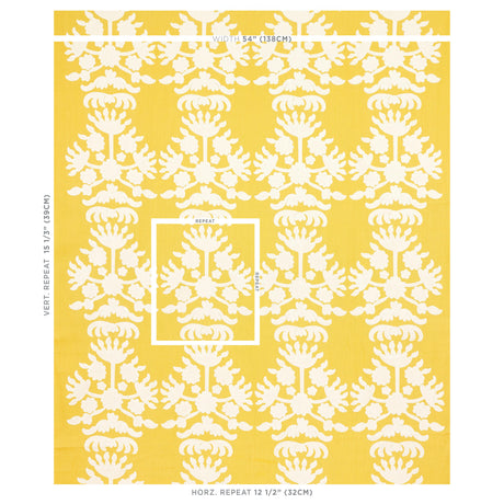 Schumacher Cybele Embroidery Yellow Fabric